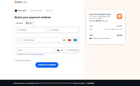 Avast checkout application
